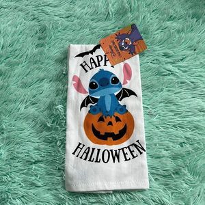 Stitch Halloween kitchen towels 2 pack Disney stitch bat and pumpkin